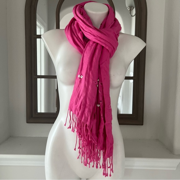 JUPI Pashmina Pink Scarf Size 70cm x 200cm - Picture 3 of 6